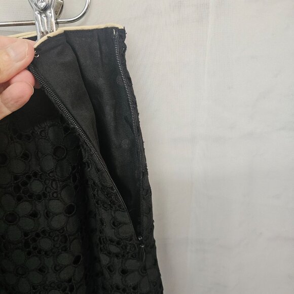 J. Crew Skirt Black Floral Crochet Eyelet Coquette Fairy Mini 12 - Picture 3 of 10